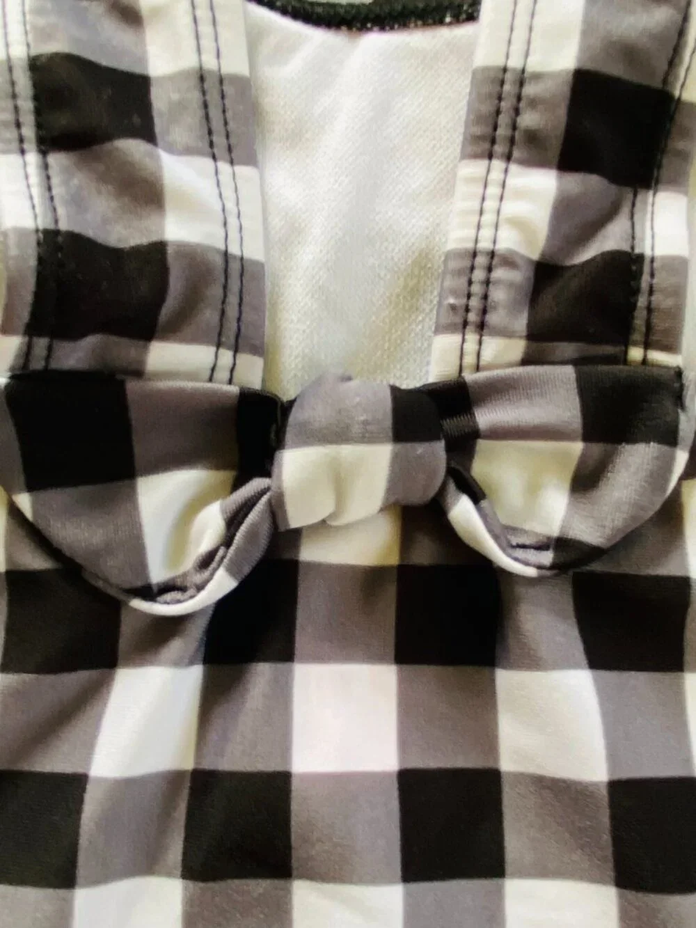 Cat & Jack Girl's size 7/8 black & white gingham tankini swim tank top rainbow